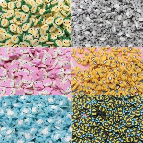 100g/Lot Attractive Cartoon Images Slices Polymer Clay Cute Animals Sprinkles for Toys Decoration DIY Crafts