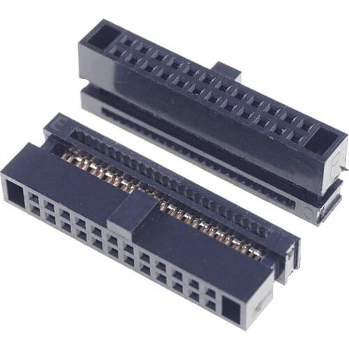 20 Pcs 0.050" 1.27mm 24 Pin dual Row IDC Connector 2x12 P 24 position Rectangular Female Socket Receptacle Ribbon Cable