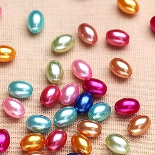 8x11mm 100Pcs Rice/EggShape Multi-Colors Imitation Pearls Beads Crafts Decoration For DIY Bracelets Necklaces Jewelry Making