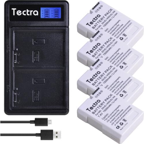 EN-EL14A ENEL14 Battery for Nikon D3500, D3400, D3100, D3200, D3400, 1500mAh EN-EL14 Battery+LCD USB Battery Charger