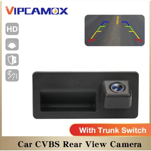 Vehicle RCA Rear View Camera with Trunk Switch 170° Reverse View for VW Passat B6 B7 Golf Polo Jetta Tiguan Touareg for Audi