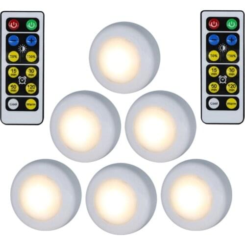 Wireless Under Cabinet Lights Battery Led Night Lamp Home Bedroom Kitchen Stairs Puck Remote Lighting Dropshipping Wall Light