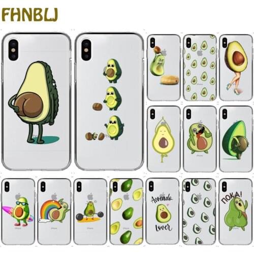 FHNBLJ Cartoon lovely avocado Coque Shell Phone Case for iPhone 11 pro XS MAX 8 7 6 6S Plus X 5 5S SE XR cover