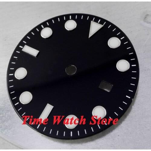 31.3mm black sterial dial super luminous white marks Watch Dial for DG 2813 4813 ETA 2836 Movement D21