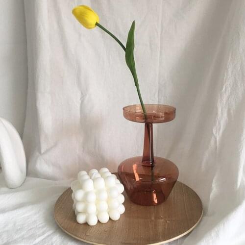 Nordic Vase Decor Glass Vase Flower Terrarium Plants Clear Transparent Ornaments Candle holder Table Vase