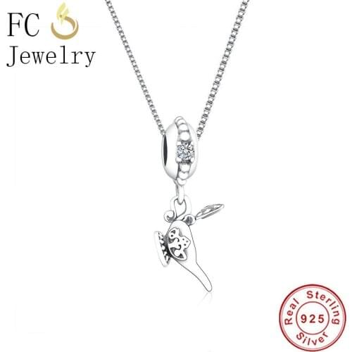 FC Jewelry 925 Sterling Silver Magic Aladdin Lamp Zirconia Necklace Pendant Women Wife Chain Choker Collar Fashion Trinket 2019