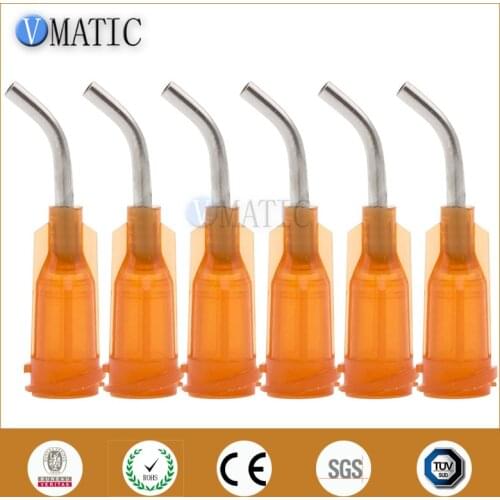 High Quality 100Pcs 15G Amber 0.5''Tubing 45 Degree Bend Bent Dispensing Needle Tips Blunt End Stainless Steel Needles 1/2 Inch