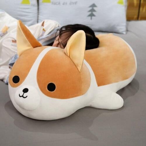 45cm-80cm New Giant Size Corgi Dog Plush Toy Soft Stuffed Animal Puppy Doll Christmas Gift for Kids Sleeping Pillow High Quality