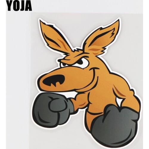 YOJA 11.7X14.1CM Individual And Creative Boxing Animal Vinyl Decal Car Sticker Cartoon Decor 19A-0240