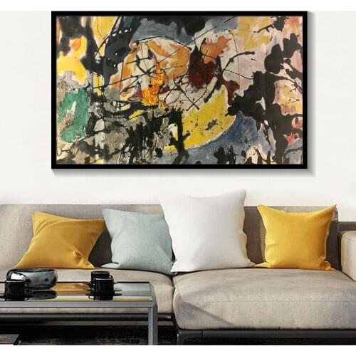 Jackson Pollock Abstract Oil Canvas Painting Color Modern Posters and Prints Wall Art Picture for Living Room Home Decor Cuadros