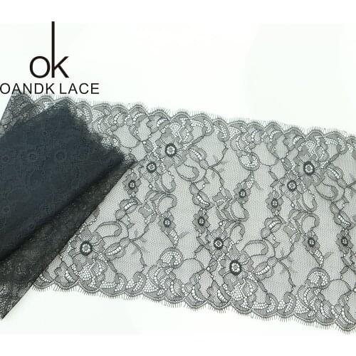 Eyelash Lace Fabric 20 cm DIY Decorative High Quality Soft Off Nylon Eyelash Lace Trim Wedding Dress Fabric