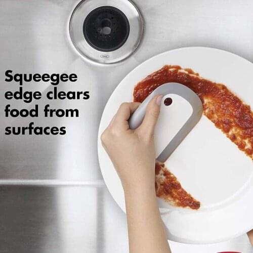 Kitchen Integrated Soft Rubber Scraper Dinner Plate Cleaning Squeegee Easy Good Grips Dishes Squeegee Tableware Scraper Tools