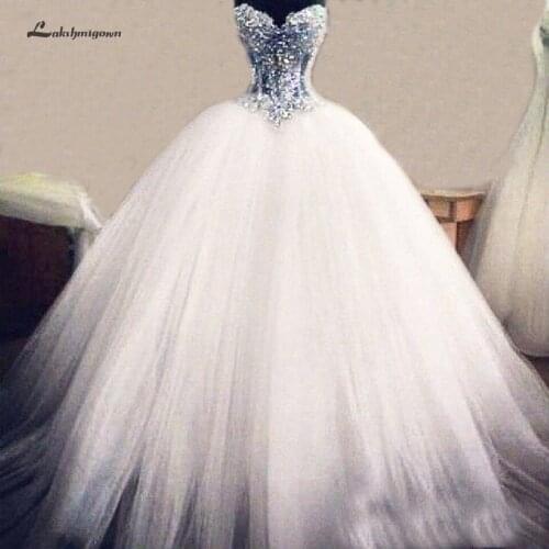 Lakshmigown Sheer Illusion Sexy African Wedding Gowns Off Shoulder Vestido Novia 2020 Luxury Bridal Dress Corset Lace Up Back