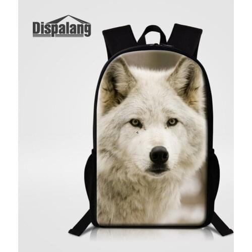Dispalang Lightweight Animal Printing Backpack For Boys Girls Children School Bags Cool Wolf Bookbag Men Shoulder Bag Knapsack