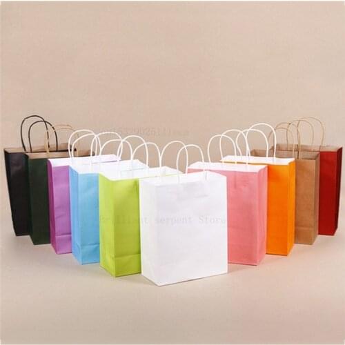 Multifunction dark color Kraft paper bag with handles for Gifts Shops Party Christmas High Quality Wholesale