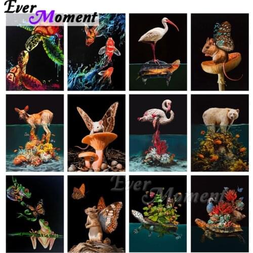 Ever Moment Diamond Painting Kit Water Animal Frog Full Square 5D DIY Painting By Beads Diamond Embroidery Cross Stitch ASF2314