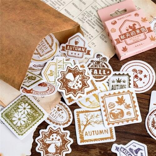 Letter From Autumn Stationery Stickers Vintage Planner Stickers Label Decorative Journal Stationery Diary For School