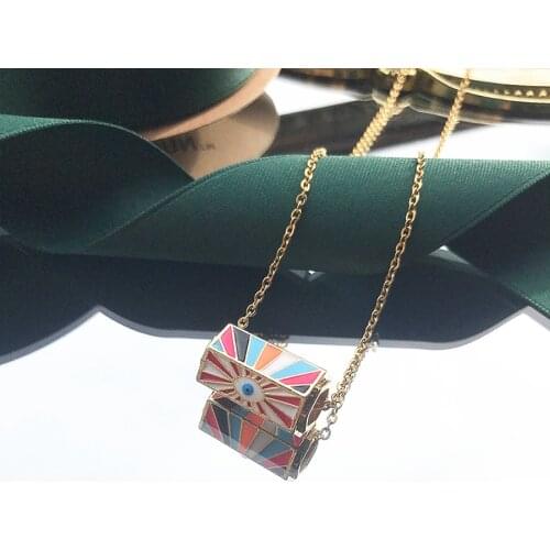 Evil Eye Heart Pendant Necklace for Women Men Bohemian Hoho Gold Long Chain Necklace Cuple Pop Art Punk Hip Hop Fashion Jewelry