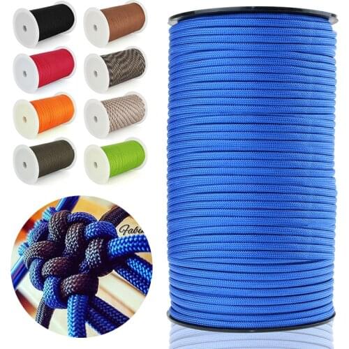7 Core Outdoor Parachute Cord Lanyard 100M 550 Military Standard Outdoor Tent Paraglider Rope Paracord For Camping Survival Tool