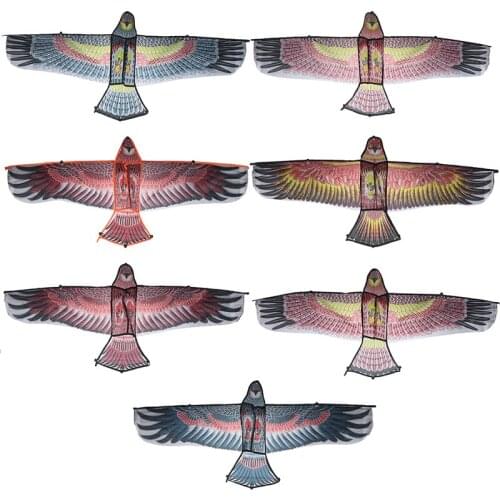 1.1M Flat Eagle Kite With 30 Meter Kite Line Children Flying Bird Kites Windsock Outdoor Toys Garden Cloth Toys For Kids Gift