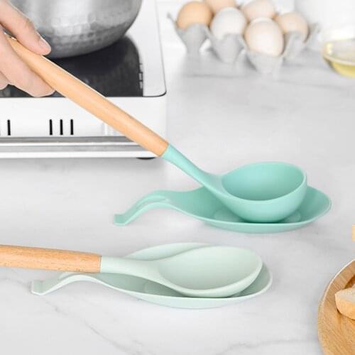 1Pcs Multi Purpose Heat Resistant Tray Spoon Pad Food Grade Silicone Kitchen Tool Spoon Rests Placemat Pure Color