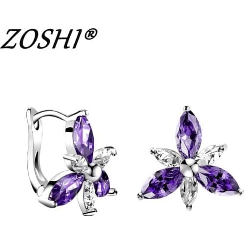 Pave Colors Zirconia CZ Small Circles Huggies Hoop Earrings For Women Flower Jewelry brinco pequeno Aros