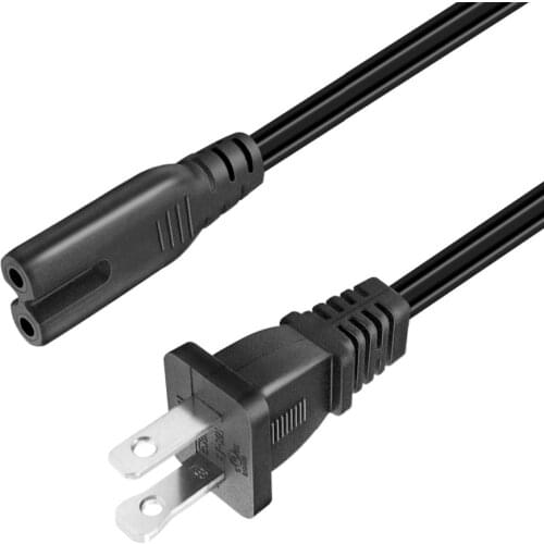 UL Listed 2 Prong Power Cord 6ft Compatible HP Envy/OfficeJet; Canon Pixma/Maxify; Epson Stylus/Workforce/Expression Printer