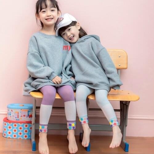 Spring autumn girls leggings ice silk polka dot leggings for children girls pants cute casual fashion baby girls trousers