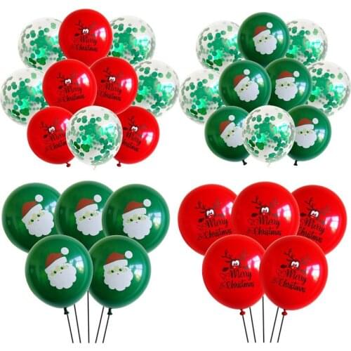 10pcs Santa Claus Xmas Tree Latex Balloon Confetti Air Ballons Merry Christmas Party Baloons Kids Birthday Party Supplies