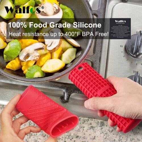 WALFOS Heat Resistant Thick Silicone Pot Holder Kitchen Tool Silicone Non-Slip Pan Handle Mitts Cover Insulation