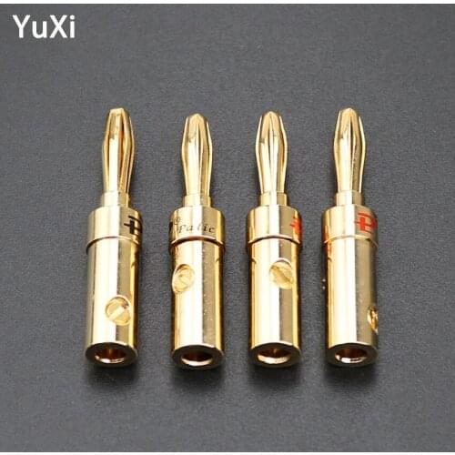 YuXi 2Pcs Gold-Plated Musical Cable Wire Banana Plug Audio Speaker Connector Plated Musical Speaker Cable Wire Pin Connector