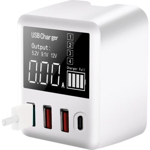 QC3.0 USB Charger 40W Quick Charge Wall Mobile Phone Adapter with LED Display For iPhone for Xiaomi for Huawei for Samsung
