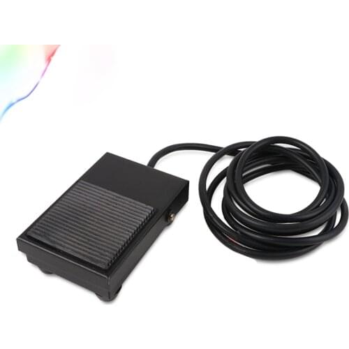 1pcs FS-1 AC 220V 10A 1NO 1NC SPDT Black Non-slip Rubber Surface Momentary Switch TFS-1 Foot Switch 2M