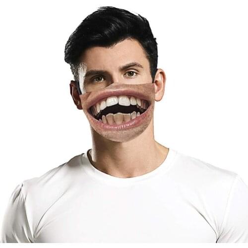 Mascarillas Male Women 3D Funny Printing Printed Pollution Spatter Face 1PC Masques Shield reusable facemask Halloween cosplay