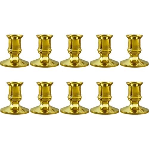 10X Gold Pillar Candle Base Taper Candle Holder Candlestick Christmas Party Decor