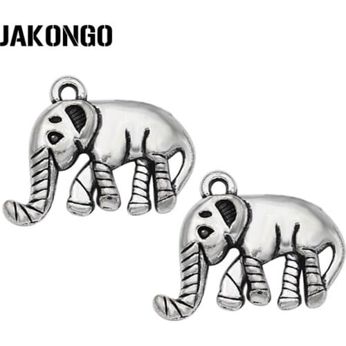 20PCS Antique Silver Plated Elephant Charms Pendants Jewelry Making Bracelet Accessories DIY Handmade Craft 20x16mm