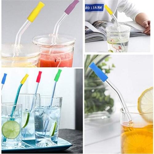 20pcs Caps Anti Burn Teeth Protector Bar Reusable Stainless Steel Straw Food Grade Accessories Silicone Tip No Rattle Cover 6mm