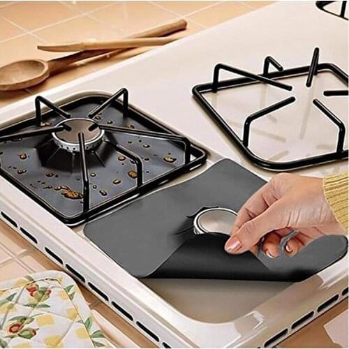 4pc Gas Stove Protector Cover Liner Clean Mat Pad Kitchen Gas Stove Stovetop Burner Protector Kitchen Accessor Mat Cooker Cover
