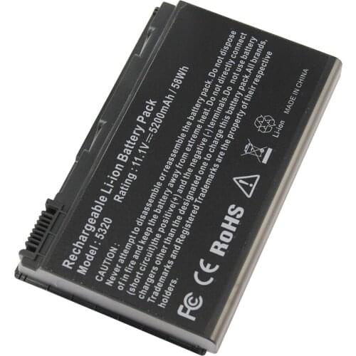 5200mAh for Acer Laptop battery Extensa 5320 5210 300508 5220 051G08Mi 54220G 5620Z 5310 051G16Mi TM00751 LC.BTP00.005 TM00741
