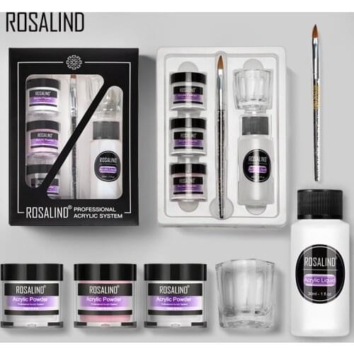 Rosalind Acrylic Powder 6Pcs Acrylic Nail Kit Extension Carving Nail Art Gel Manicure Tools Kit Nails Supplier for Professional