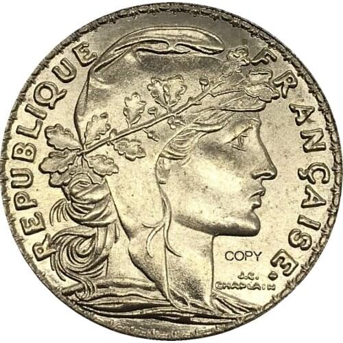 Aliexpress france France Gold 20 Francs 1899 - 1914 Brass Gold Marianne Rooster 16 Pcs Brass Metal Copy Coin