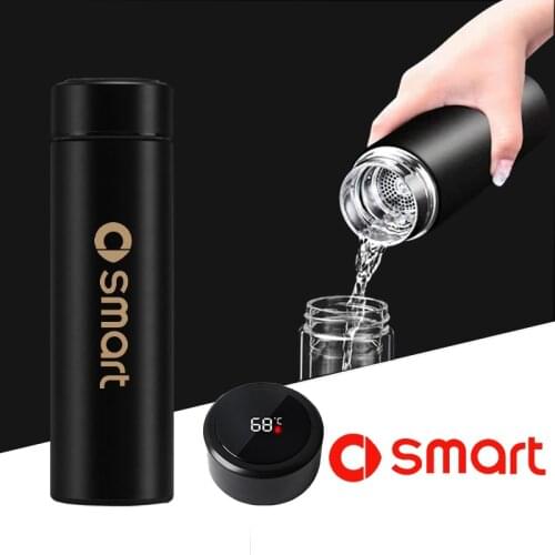 Car Accessories Display Vacuum Flasks Travel Car Soup Coffee Mug Thermos Water Bottle For Smart 451 453 Fortwo Forfour