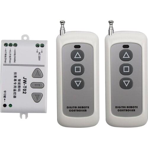 AC 220 V Wireless remote control switch 1 receiver + 2 transmitter tubular motor controller forward/reverse/stop 3 key