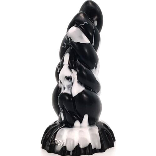 Large Anal Sex Toy For Men Women Liqued Silicone Butt Plug Aniamal Monster Beads Fantasy Dildo With Suction Cup adult toy