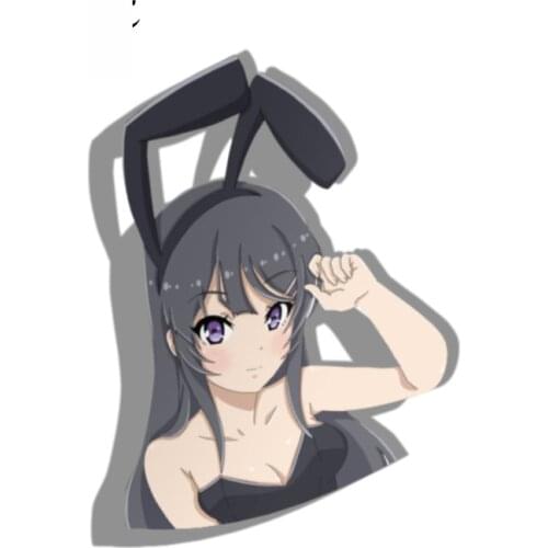 Dawasaru 13cm X 10cm for Mai Sakurajima Anime Sticker Vinyl Decal Car Truck Cup Laptop Car Styling Car Stickers Cute Graphics