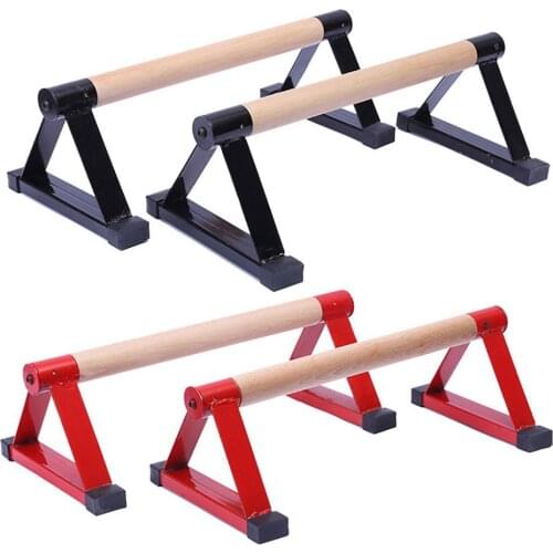 1 Pair Wooden Fitness Equitment Sport Push Up Stands Pushup Gym Exercise Training Chest Parallel Bar Double Rod Push-Up Stand