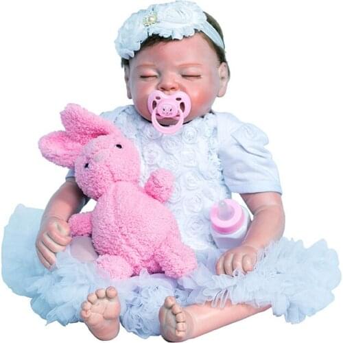 Dollmai 19"48cm New arrival rooted hair Handmade Silicone adora Lifelike Brinquedos Baby Bonecas Bebes Reborn doll for kid Gifts