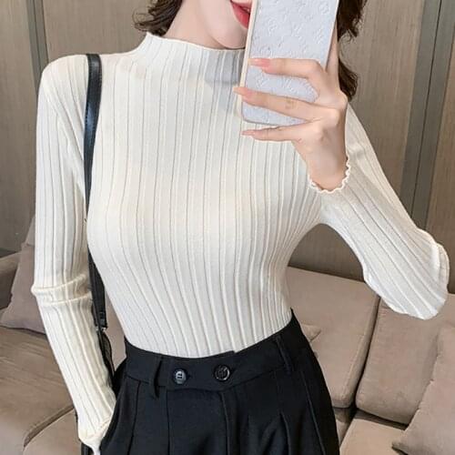 Half Turtleneck Jumpers Woman Sweaters 2021 Autumn Winter Long Sleeve Women Pullover Knit Sweater Soft Warm Clothes Pull Femme