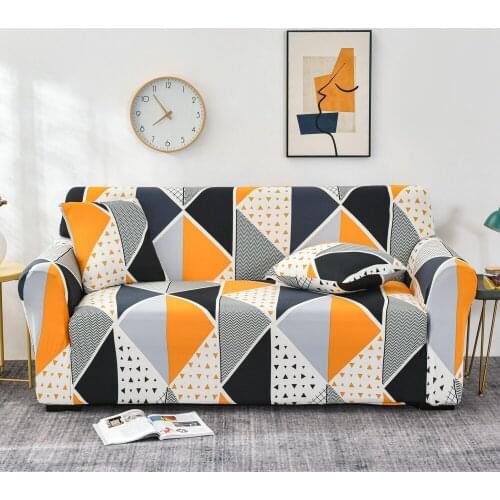Geometry Pattern Elasticity All-inclusive Sofa Cover Polyester Slip-resistant Sofa Towel for Living Room Couch 1/2/3/4 Seaters