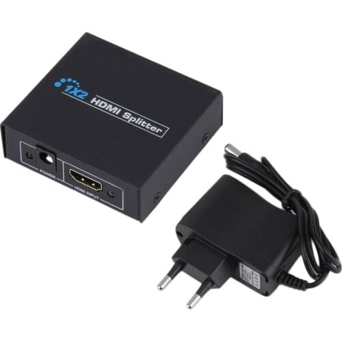HDCP HDMI Splitter Full HD 1080p Video HDMI Switch Switcher 1X2 Split 1 in 2 Out Amplifier Dual Display for HDTV DVD PS3 Xbox